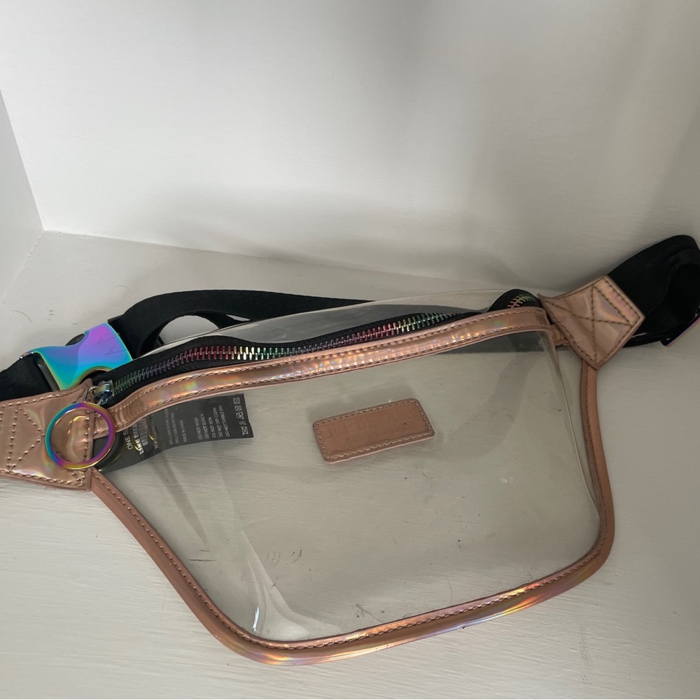 Like Dreams  Clear Fanny Pack Pink Black Zipper Festival - Purse